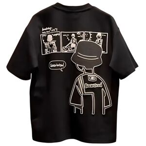 Black Graphic T-Shirt Size L